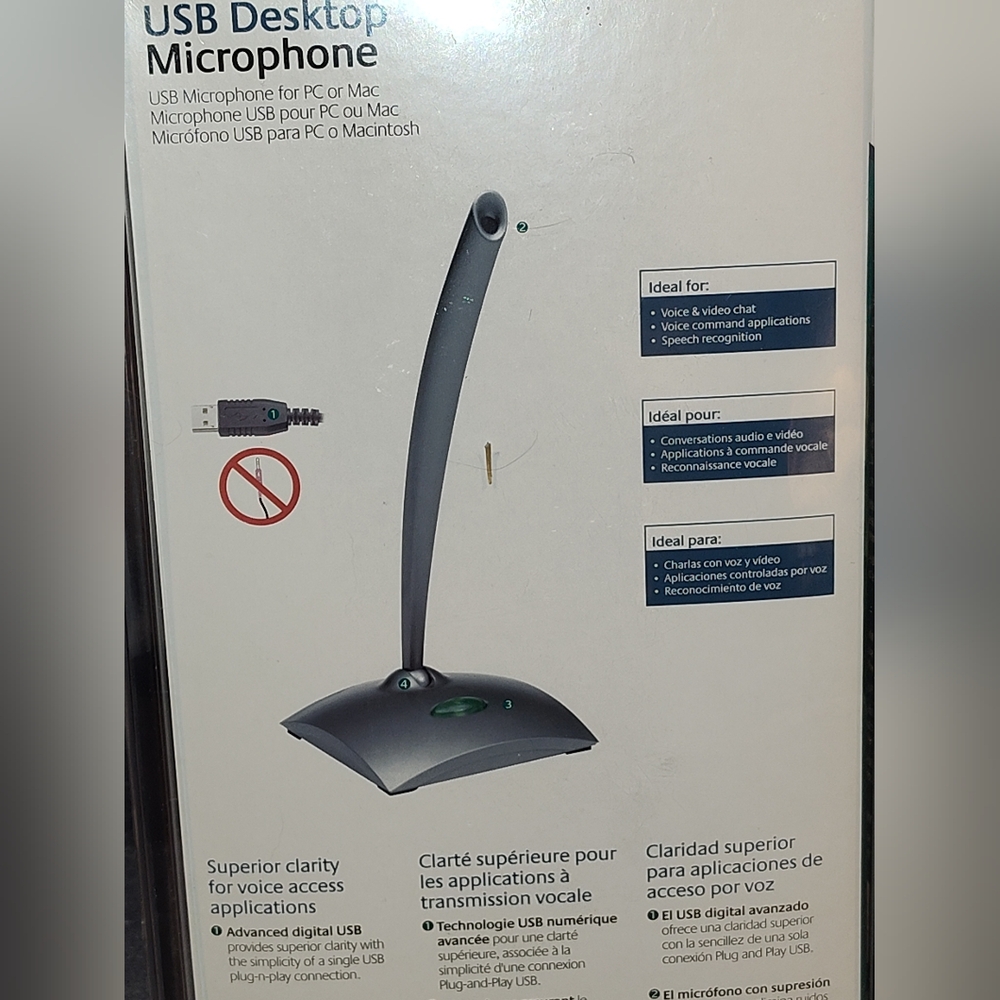 NIB Logitech USB Desktop Microphone - Picture 8 of 12